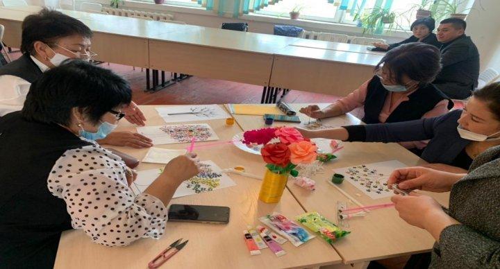 «Монотипия» тақырыбында өткізілген шеберлік класы.Д.Қ.Назарбекова, Көркем еңбек пәні мұғалімі